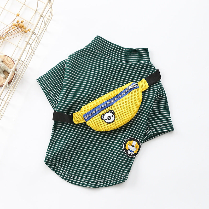 KFX-1244605 Striped Cotton T-Shirt for Dogs - Casual Two-Legged Costume Outfit