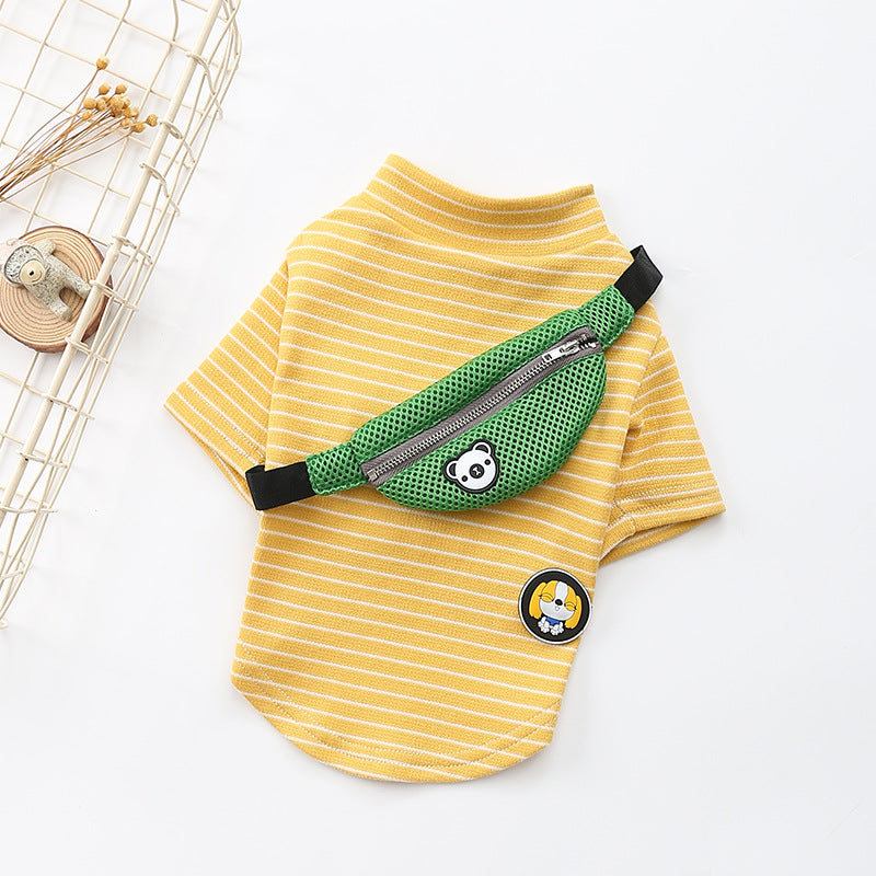 KFX-1244605 Striped Cotton T-Shirt for Dogs - Casual Two-Legged Costume Outfit