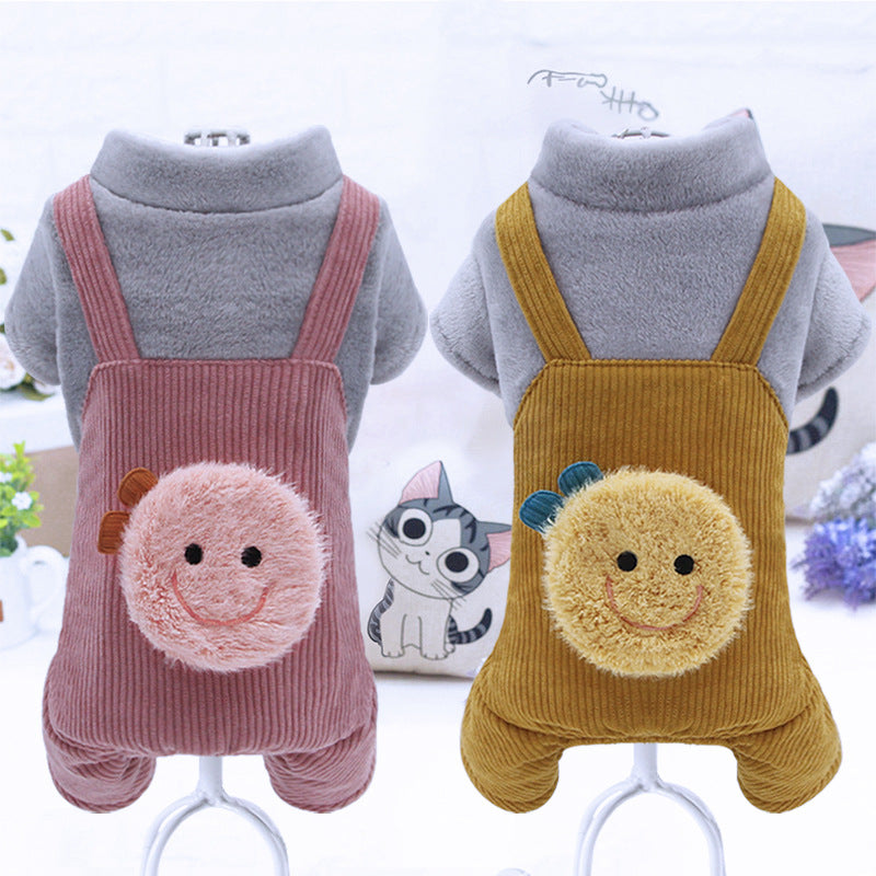 KFX-1244861 Fluffy Plush Cotton Coat for Small Dogs - Bichon, Pomeranian, Chihuahua - Yellow, Pink, Blue Options