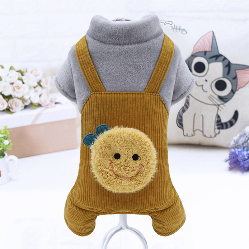 KFX-1244861 Fluffy Plush Cotton Coat for Small Dogs - Bichon, Pomeranian, Chihuahua - Yellow, Pink, Blue Options
