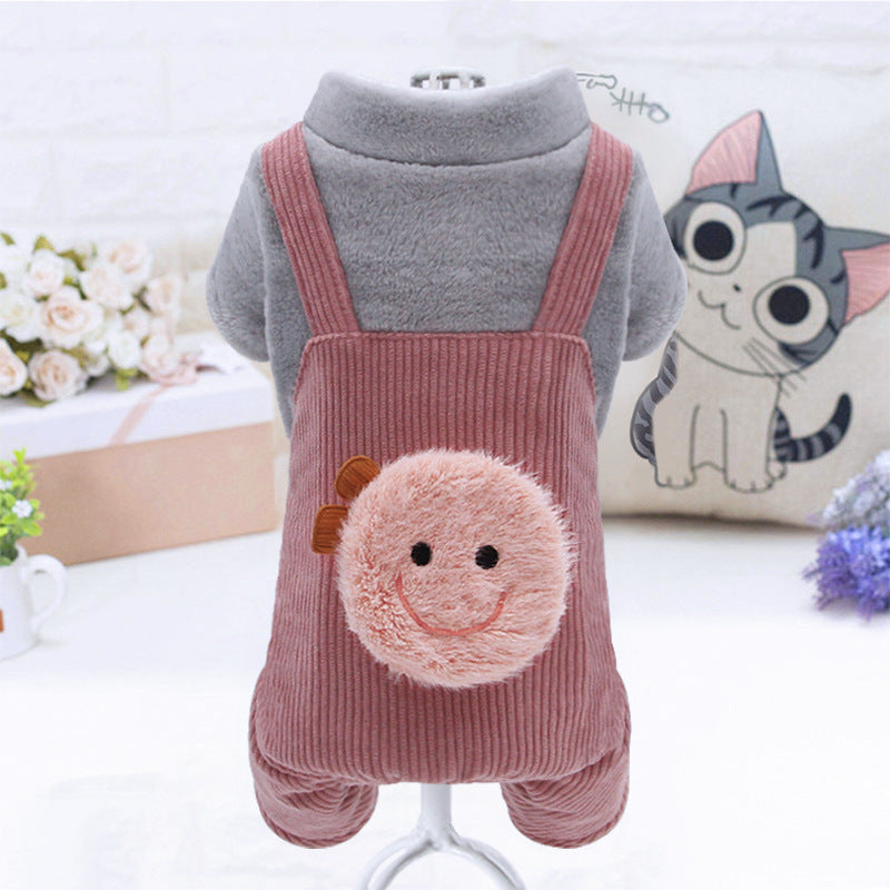 KFX-1244861 Fluffy Plush Cotton Coat for Small Dogs - Bichon, Pomeranian, Chihuahua - Yellow, Pink, Blue Options