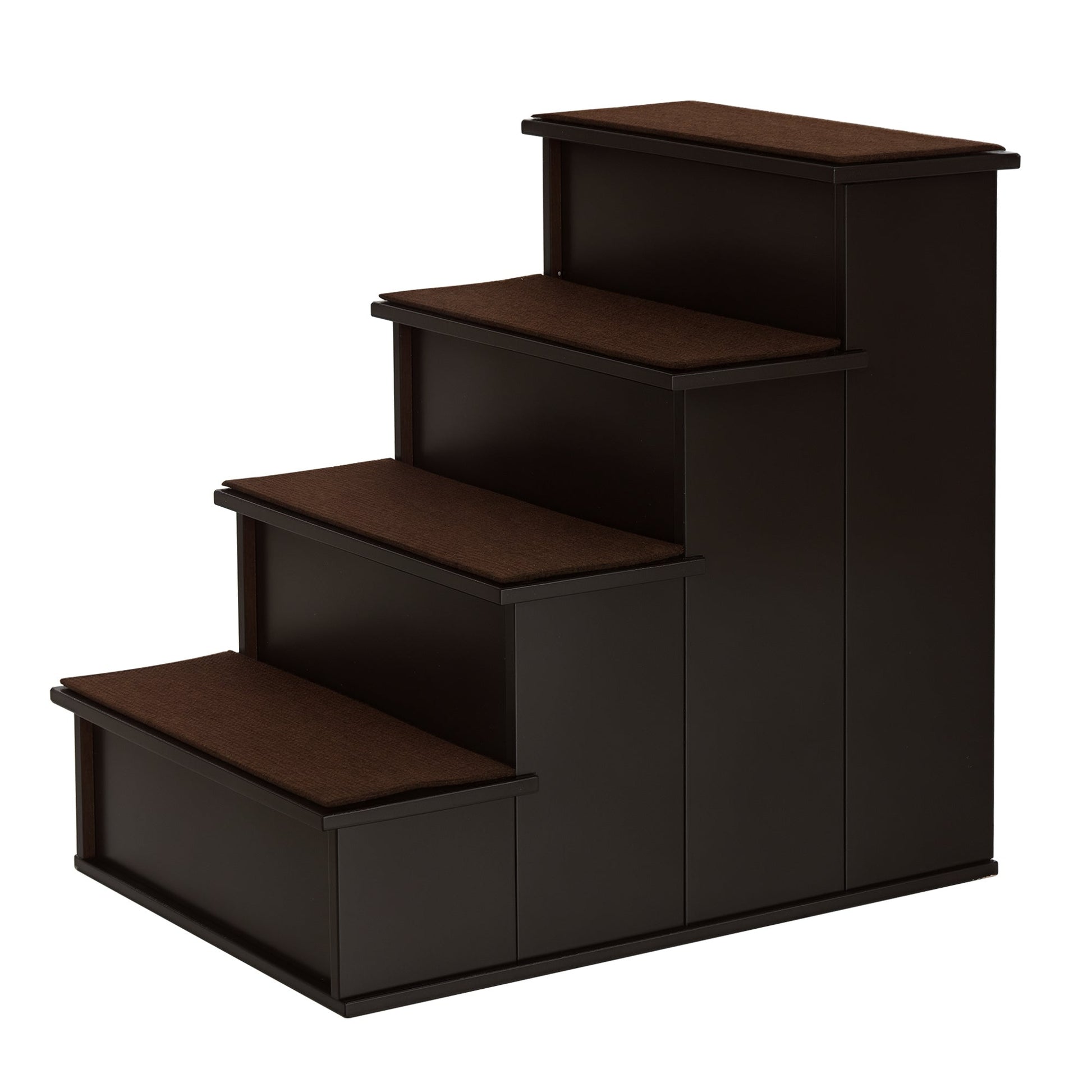 KFX-1245885 Cushioned Pet Stairs for Small Dogs and Cats Up to 22 lbs - Brown with Removable Cover