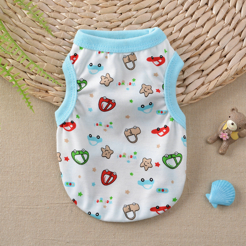 KFX-1246781 Floral Cotton Vest for Small Dogs in Multiple Fun Designs and Sizes