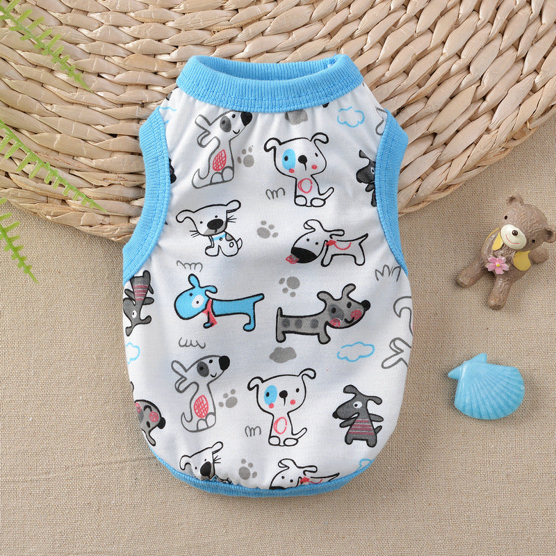 KFX-1246781 Floral Cotton Vest for Small Dogs in Multiple Fun Designs and Sizes