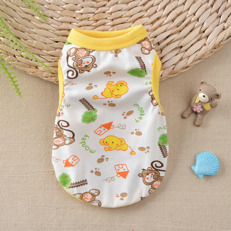 KFX-1246781 Floral Cotton Vest for Small Dogs in Multiple Fun Designs and Sizes