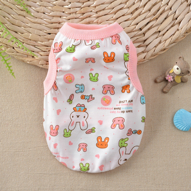 KFX-1246781 Floral Cotton Vest for Small Dogs in Multiple Fun Designs and Sizes
