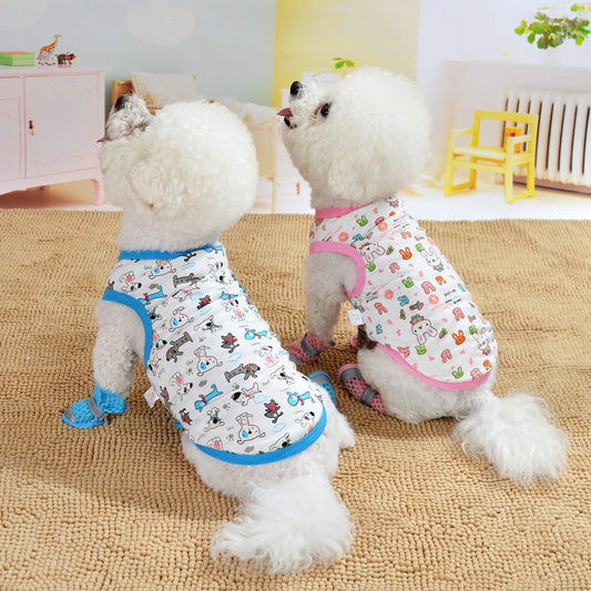 KFX-1246781 Floral Cotton Vest for Small Dogs in Multiple Fun Designs and Sizes