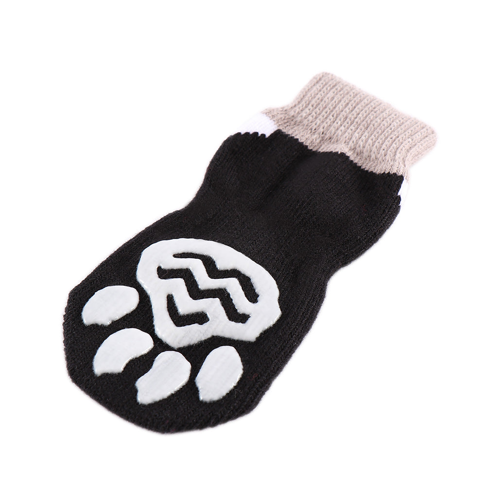 KFX-1247037 Breathable Cotton and Spandex Pet Indoor Socks with Anti-Slip and Scratch Protection