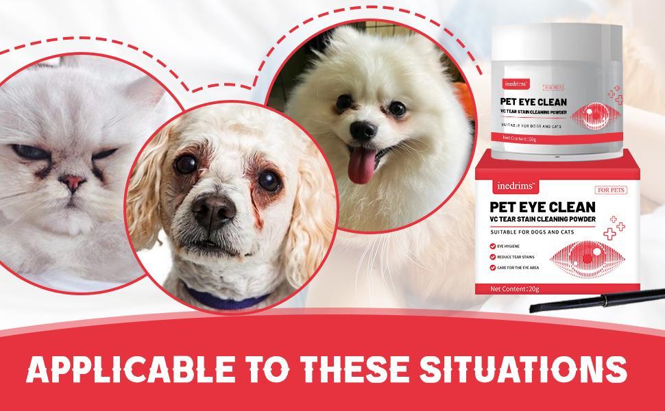 KFX-1248061 Pet Tear Stain Removal Powder for Gentle Eye and Fur Care, Natural Formula for Brightening and Cleaning