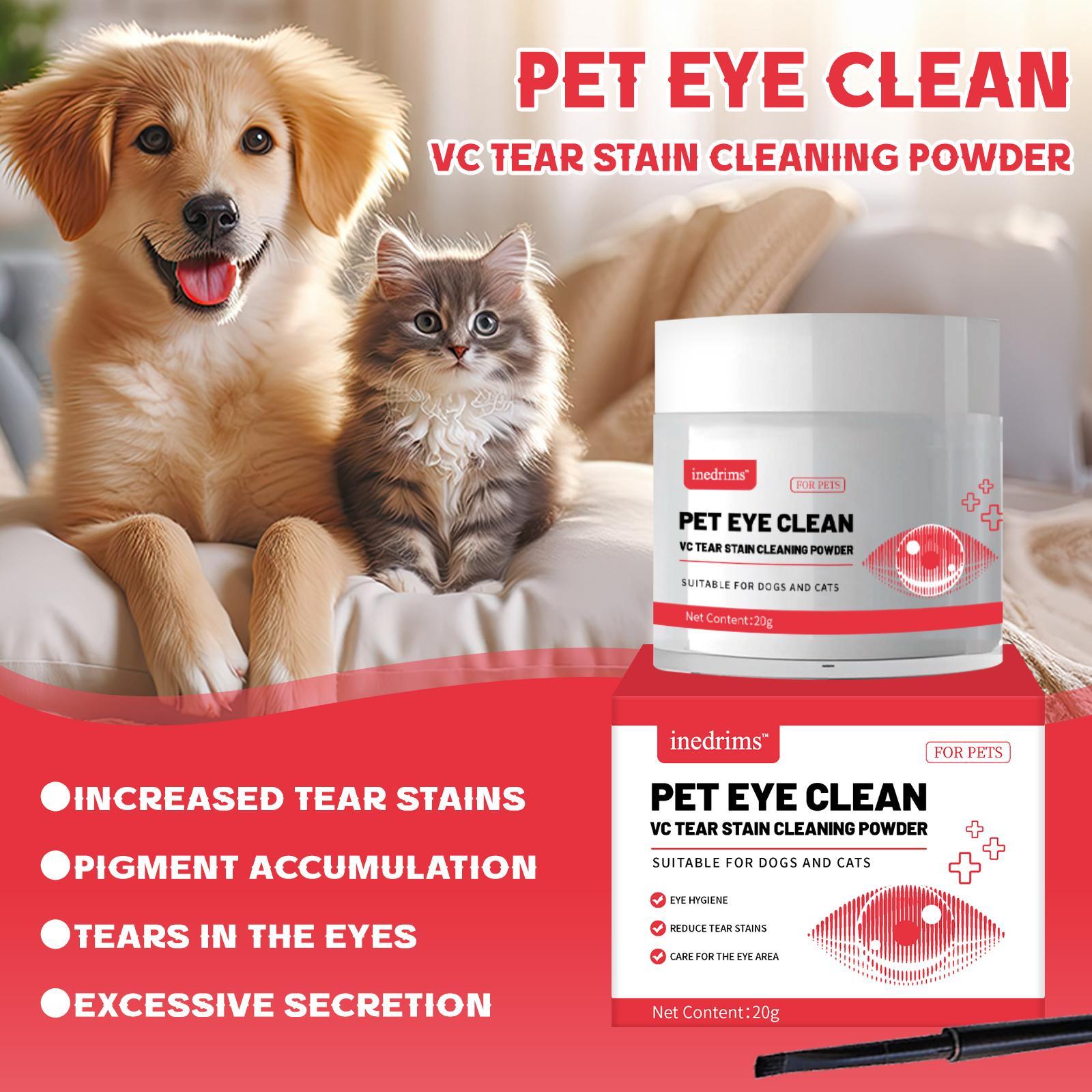 KFX-1248061 Pet Tear Stain Removal Powder for Gentle Eye and Fur Care, Natural Formula for Brightening and Cleaning