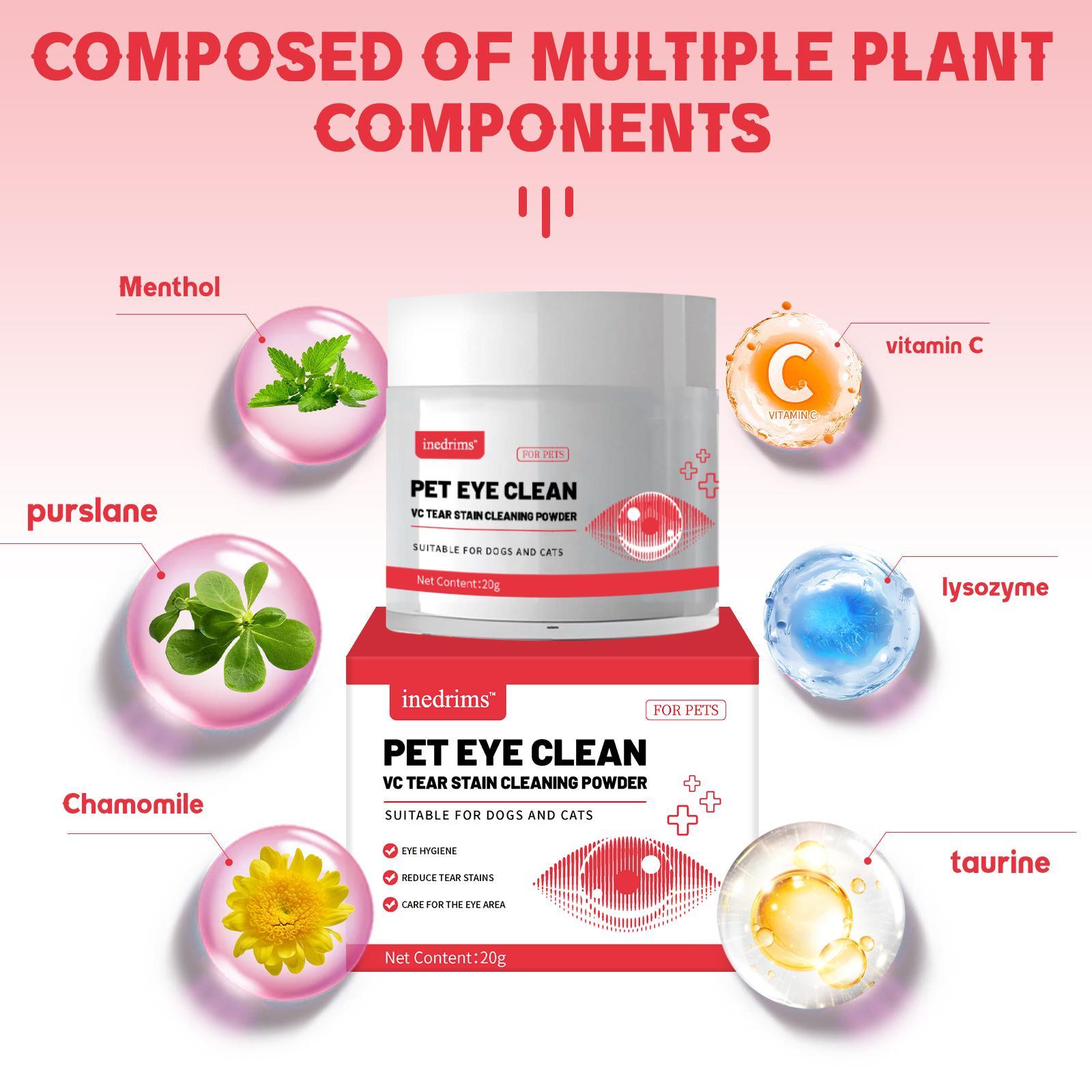 KFX-1248061 Pet Tear Stain Removal Powder for Gentle Eye and Fur Care, Natural Formula for Brightening and Cleaning