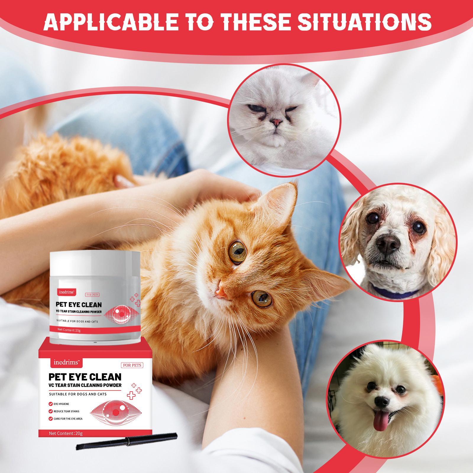 KFX-1248061 Pet Tear Stain Removal Powder for Gentle Eye and Fur Care, Natural Formula for Brightening and Cleaning