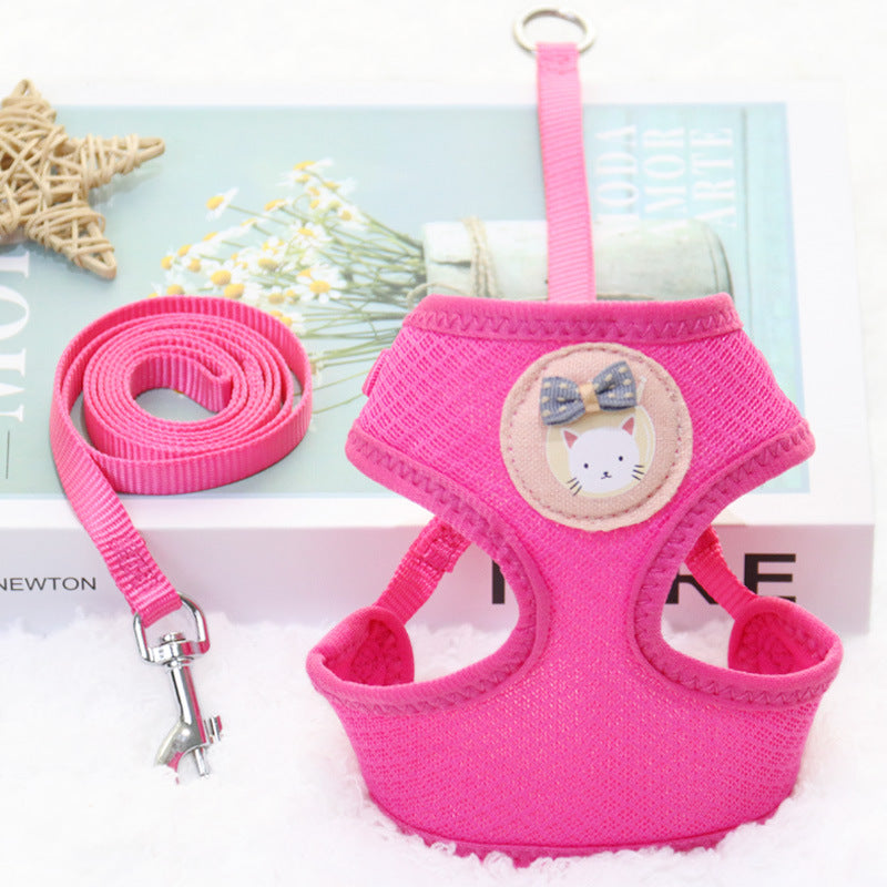 KFX-1249469 Breathable Nylon Vest Chest Strap for Small Dogs - Pomeranian in Blue, Purple, Pink, Khaki, Rose