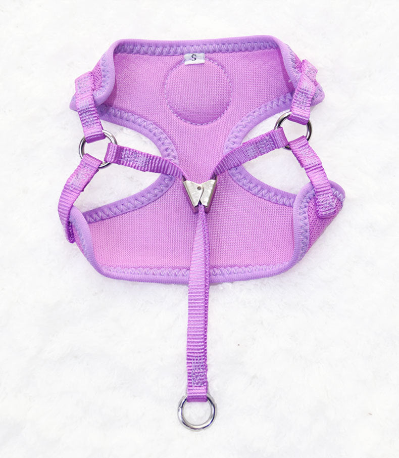 KFX-1249469 Breathable Nylon Vest Chest Strap for Small Dogs - Pomeranian in Blue, Purple, Pink, Khaki, Rose
