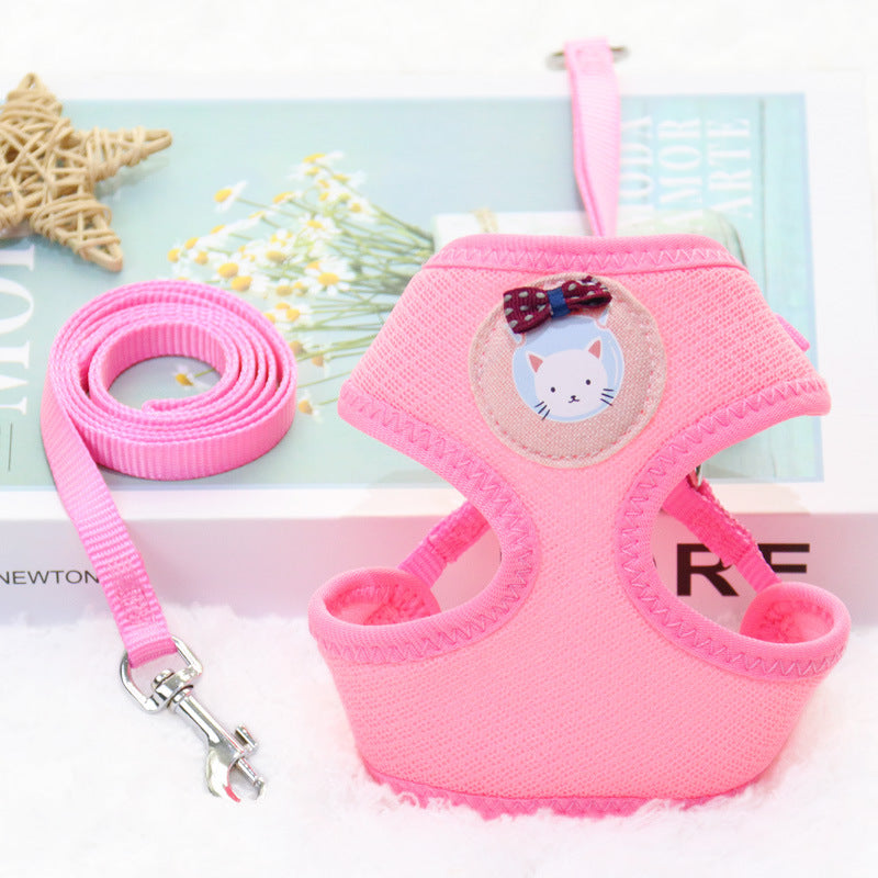 KFX-1249469 Breathable Nylon Vest Chest Strap for Small Dogs - Pomeranian in Blue, Purple, Pink, Khaki, Rose