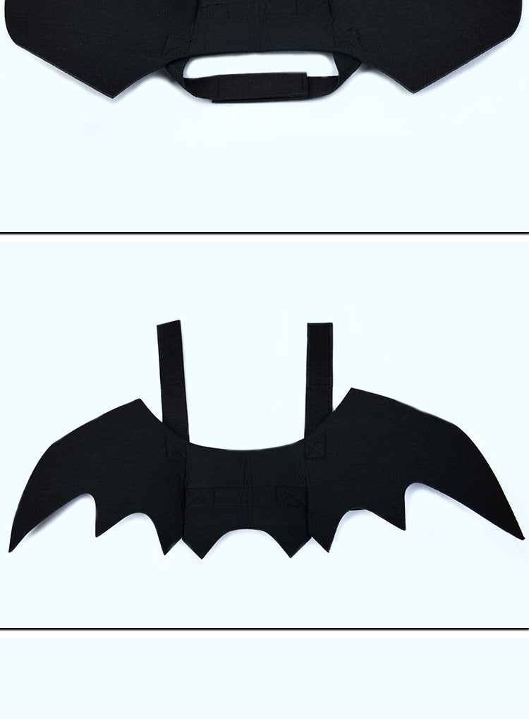 KFX-1250749 Transformative Bat Wings Costume for Small Dogs and Cats in Black Felt Cloth