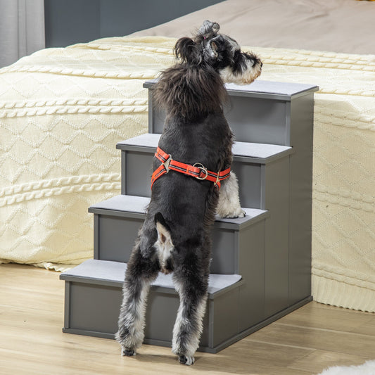 KFX-1251645 Small Pet Stairs with Cushioned Cover, 15.75" L x 23.25" W x 21.25" H, Versatile for Couch or Bed Use