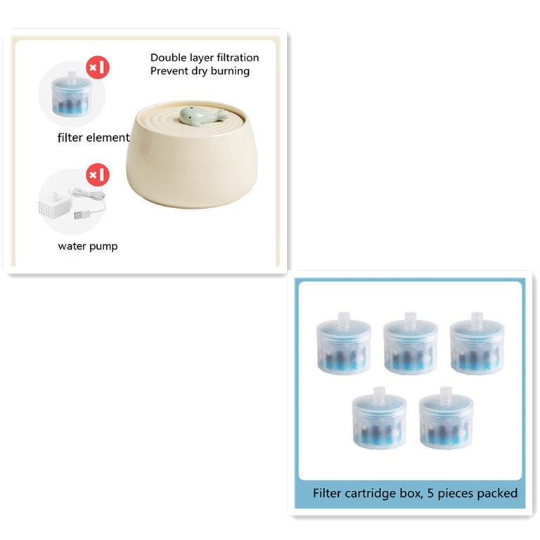 KFX-1252157 Ceramic Automatic Circulation Filtration Water Dispenser in Beige & Retro Green