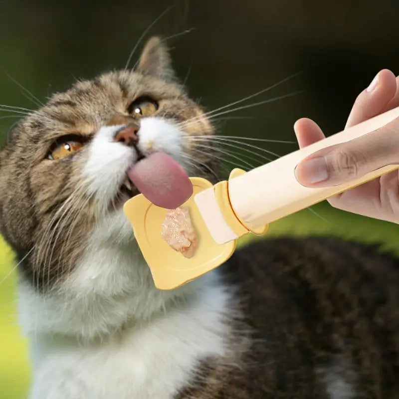 KFX-1253437 Portable Cat Treat Spoon for Easy Feeding and Bonding with Cats
