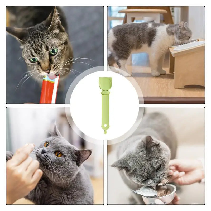 KFX-1253437 Portable Cat Treat Spoon for Easy Feeding and Bonding with Cats
