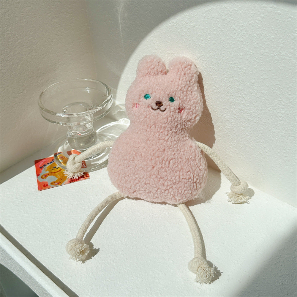 KFX-1255613 Korean Plush Dog Toy with Sound - Pink and Yellow Colors