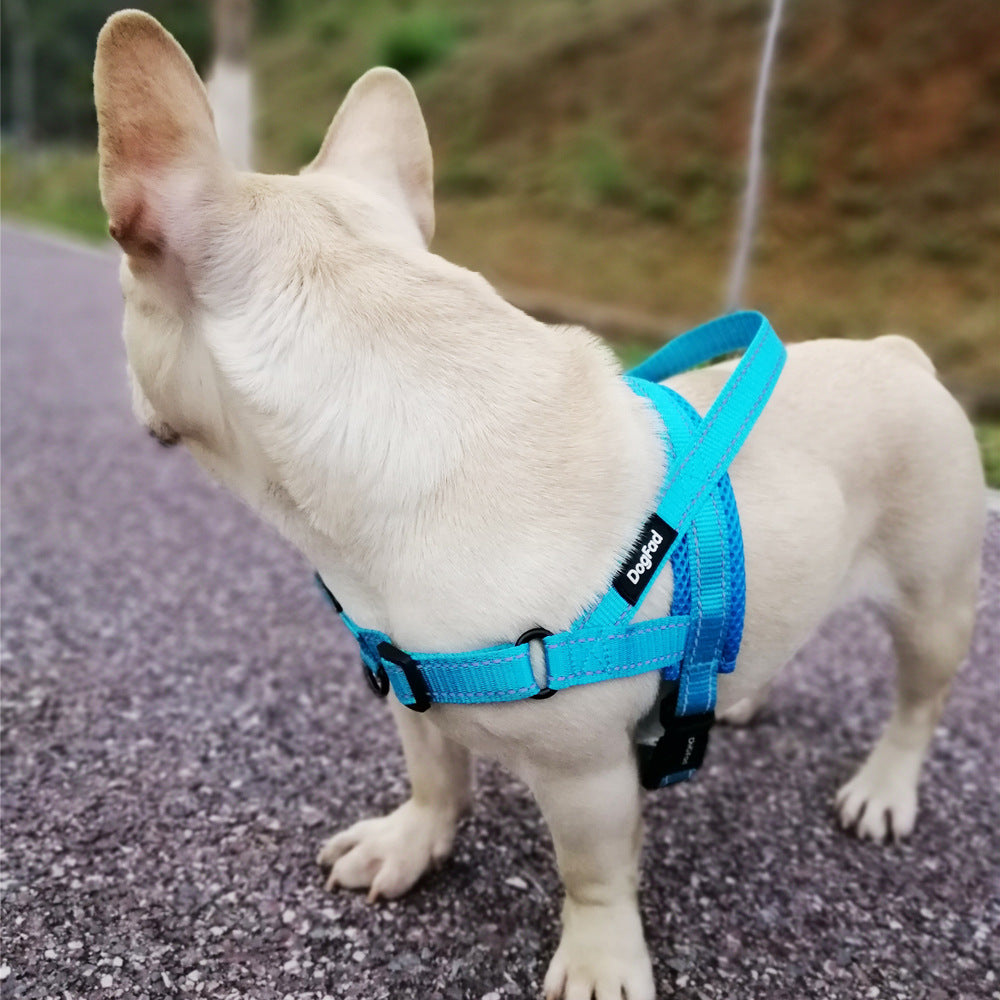 KFX-1255741 Adjustable Dog Harness and Leash Set for Outdoor Walking - Durable Chest and Back Traction Rope