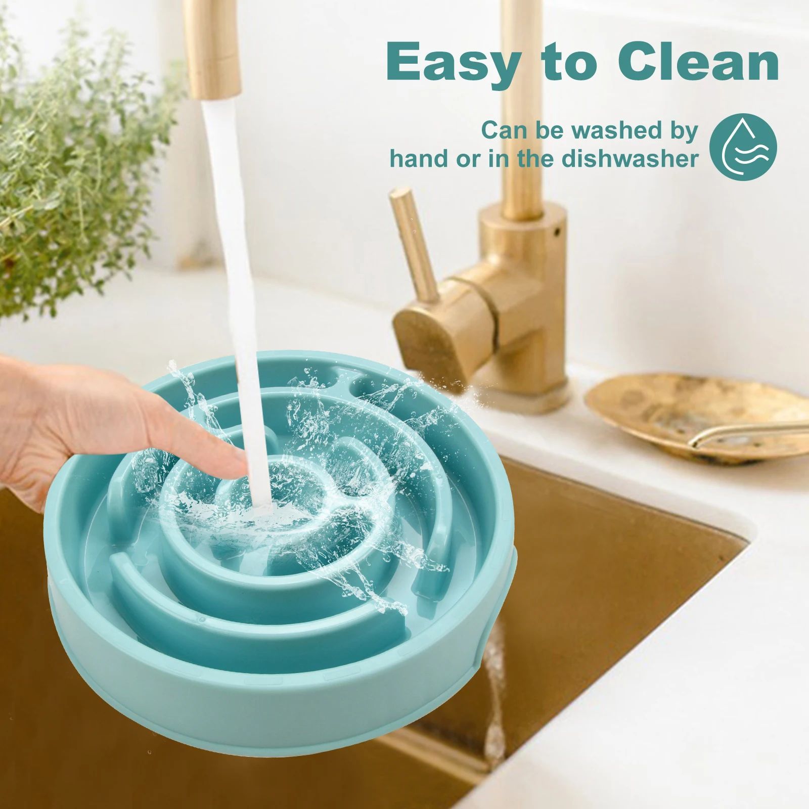 KFX-1256125 Maze Style Slow Feed Dog and Cat Bowl - Non-Slip Eco-Friendly Feeding Dish for All Sizes