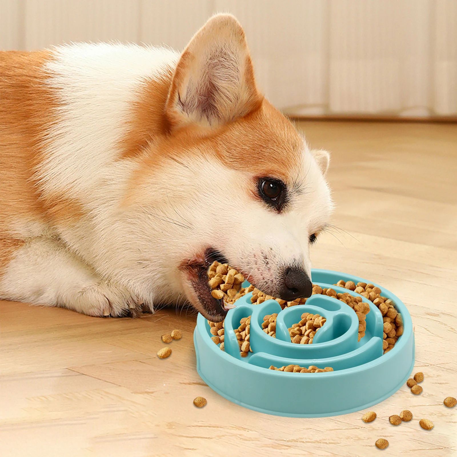 KFX-1256125 Maze Style Slow Feed Dog and Cat Bowl - Non-Slip Eco-Friendly Feeding Dish for All Sizes
