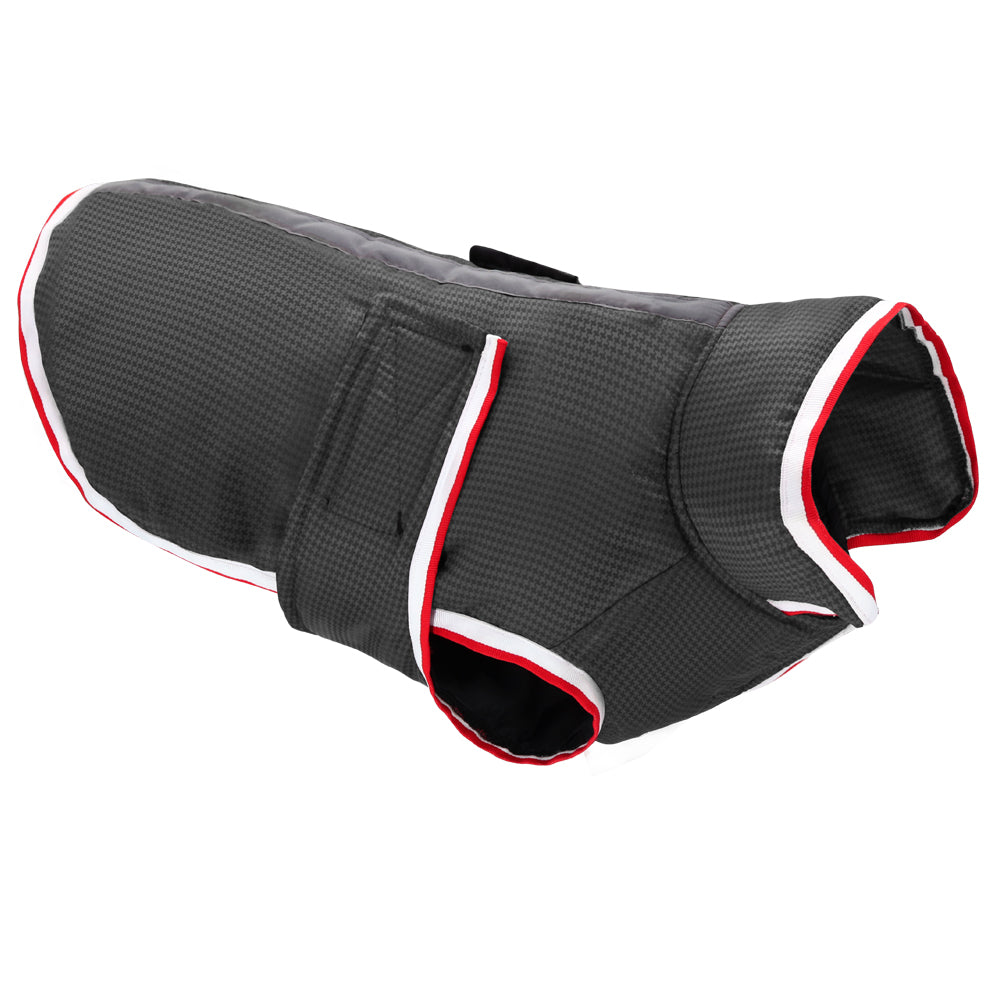 KFX-1260093 Waterproof Casual Jacket for Pets - Autumn and Winter Warmth in Red and Gray
