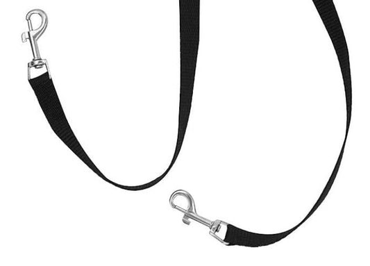 KFX-1261501 Double Dog Leash with Two Traction Ropes - Durable Nylon in Black
