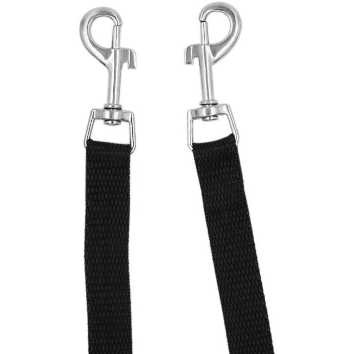 KFX-1261501 Double Dog Leash with Two Traction Ropes - Durable Nylon in Black