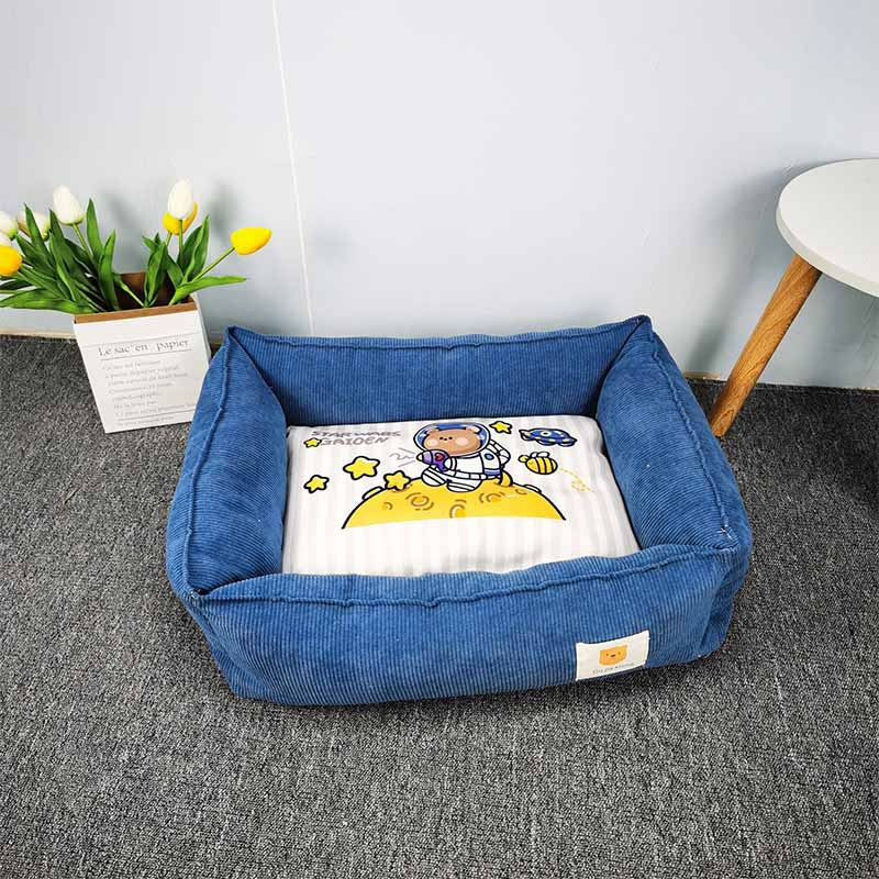 KFX-1261757 Cozy Fabric Craft Printing Square Pet Bed in Various Colors