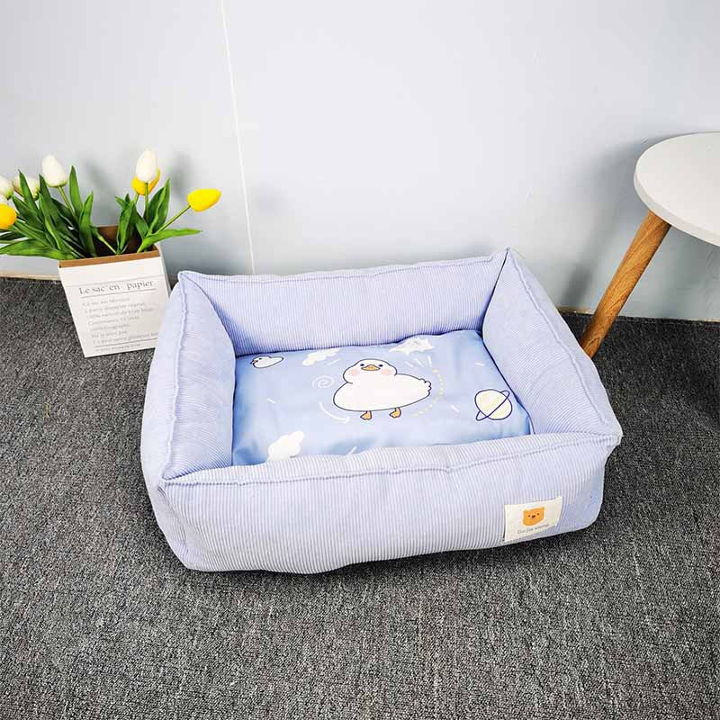 KFX-1261757 Cozy Fabric Craft Printing Square Pet Bed in Various Colors