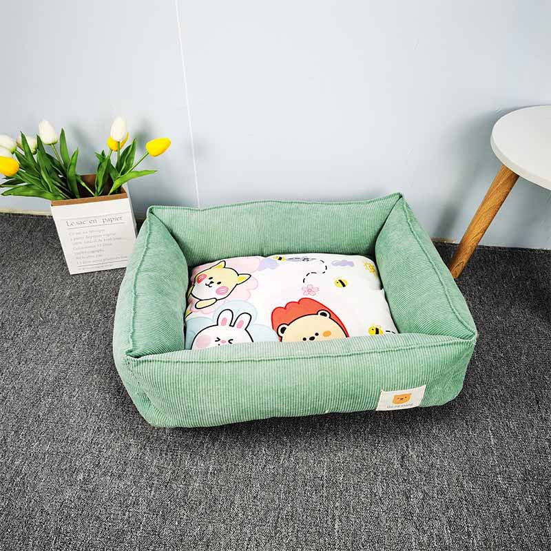 KFX-1261757 Cozy Fabric Craft Printing Square Pet Bed in Various Colors