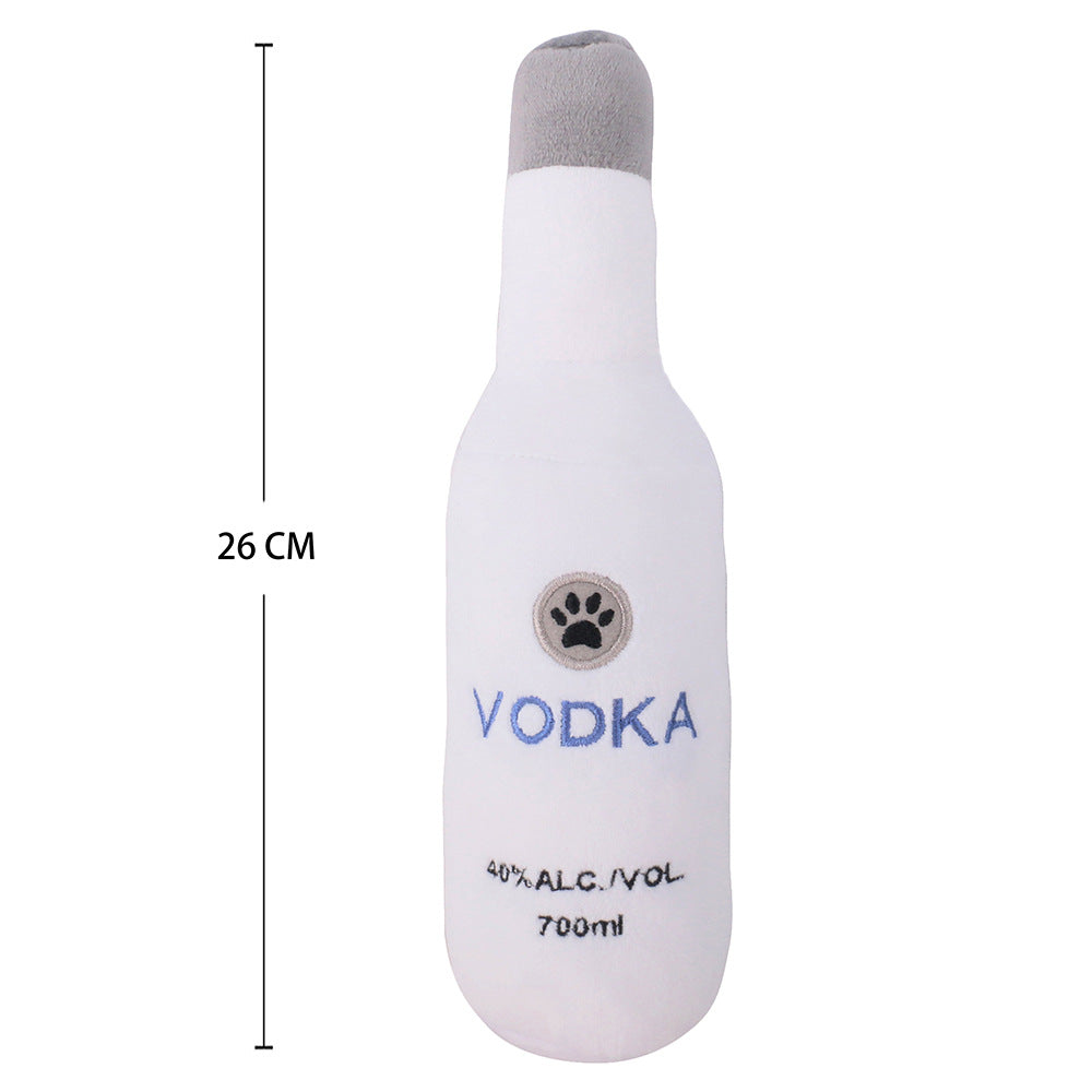 KFX-1262525 Plush Velvet Wine Bottle Toy - Soft, Durable, 26cm, Perfect for Pets