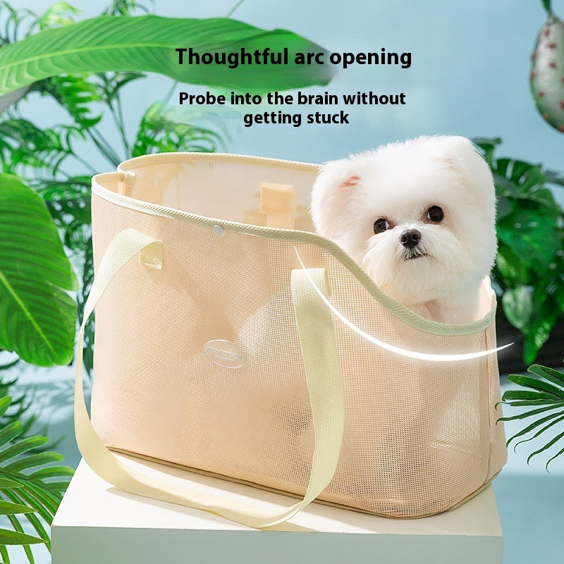 KFX-1263933 Breathable Mesh Crossbody Hand Bag for Cats - Soft, Lightweight, Available in Three Colors