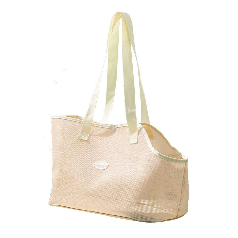 KFX-1263933 Breathable Mesh Crossbody Hand Bag for Cats - Soft, Lightweight, Available in Three Colors