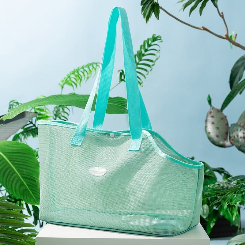 KFX-1263933 Breathable Mesh Crossbody Hand Bag for Cats - Soft, Lightweight, Available in Three Colors