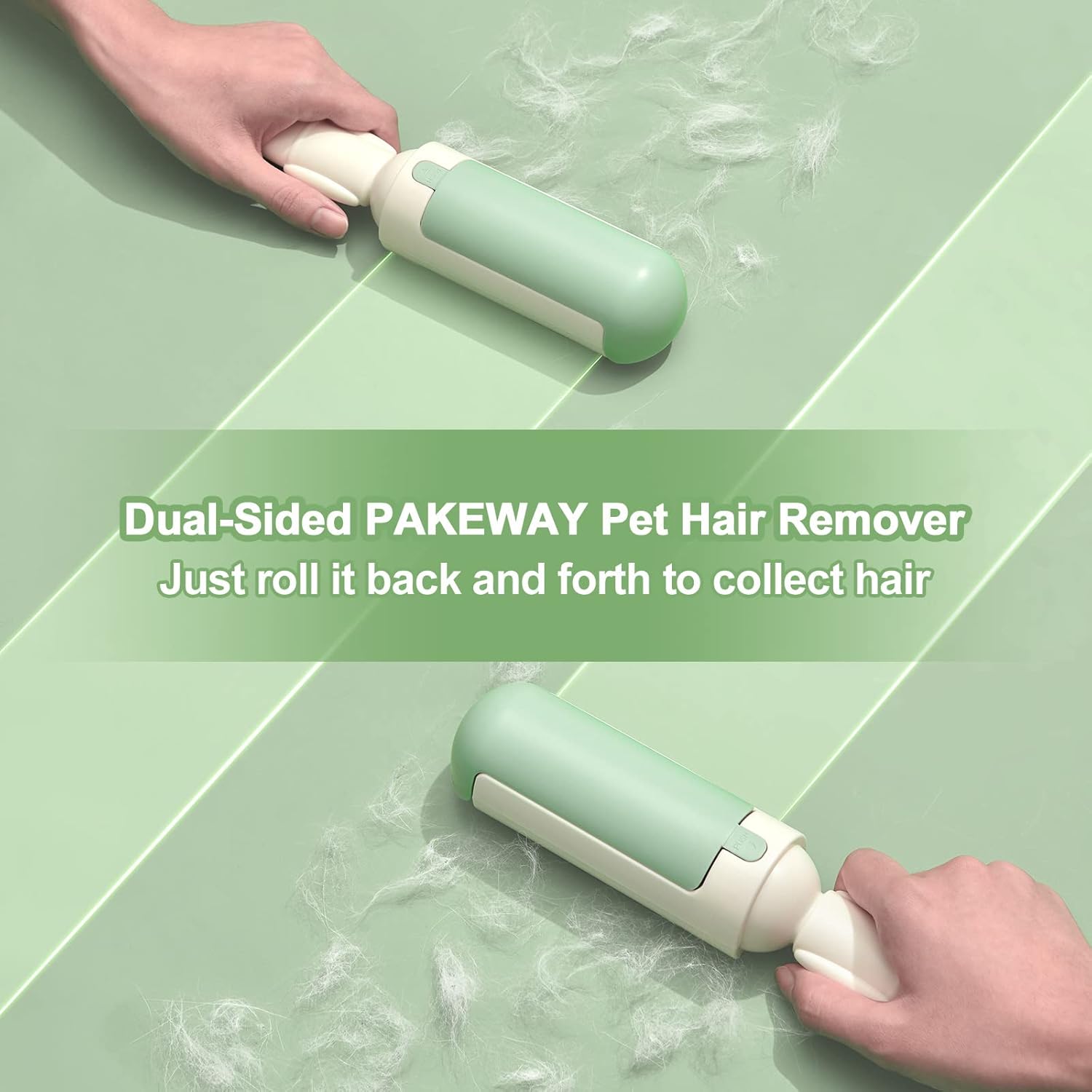KFX-1264957 Reusable Pet Hair Remover Roller with Non-Slip Handle and Self-Cleaning Base for Effective Fur Removal on Furniture and Car Seats