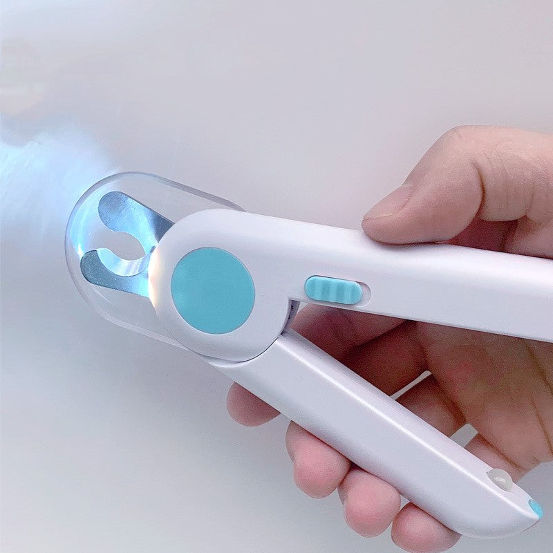 KFX-1265469 LED Dog Nail Clippers for Small Dogs and Cats - Blue and Pink, ABS/Stainless Steel, Battery Operated