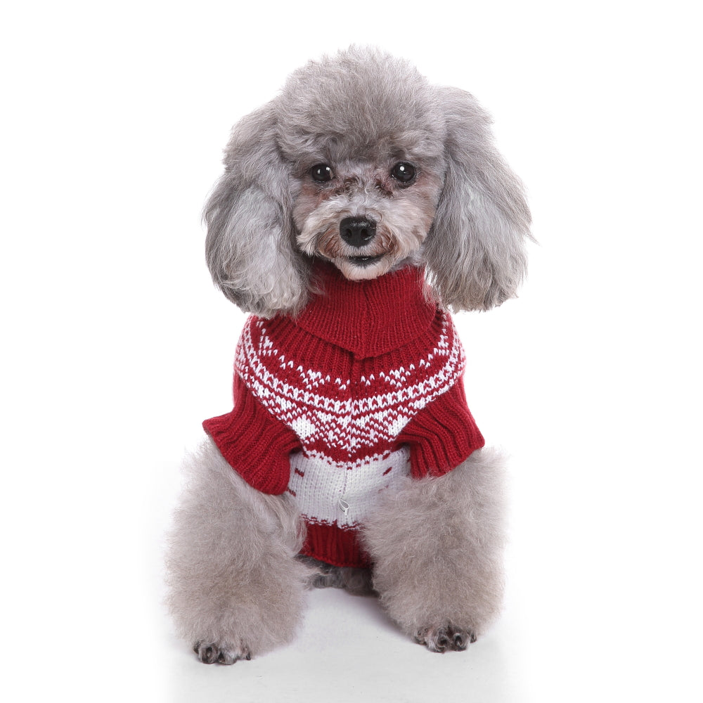 KFX-1269821 Cozy Wool Pet Sweater for Autumn and Winter - Stylish British-Inspired Design