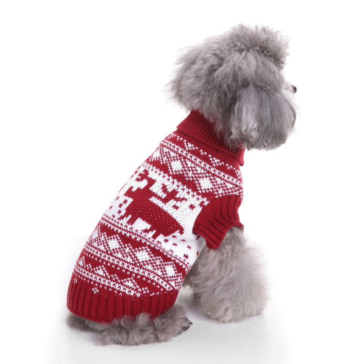 KFX-1269821 Cozy Wool Pet Sweater for Autumn and Winter - Stylish British-Inspired Design