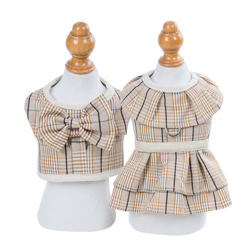 KFX-1273021 Chest Strap Vest with Hand-Holding Rope for Pets in Milky White and Purple