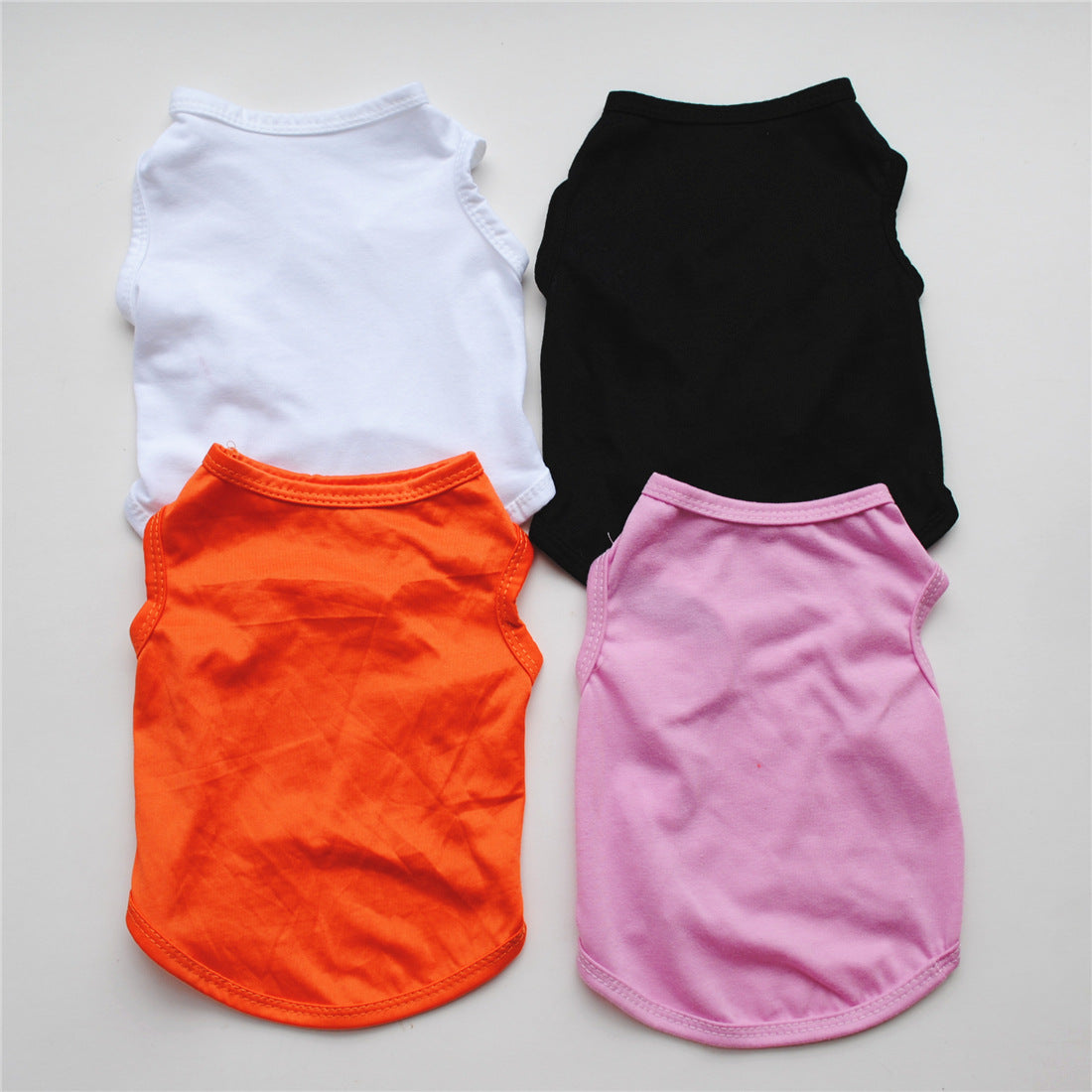 KFX-1273789 Solid Color Casual Dog Vest - Thin White Edition for All Dogs