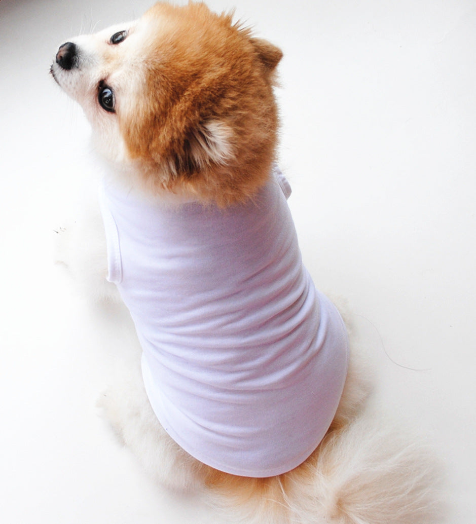 KFX-1273789 Solid Color Casual Dog Vest - Thin White Edition for All Dogs