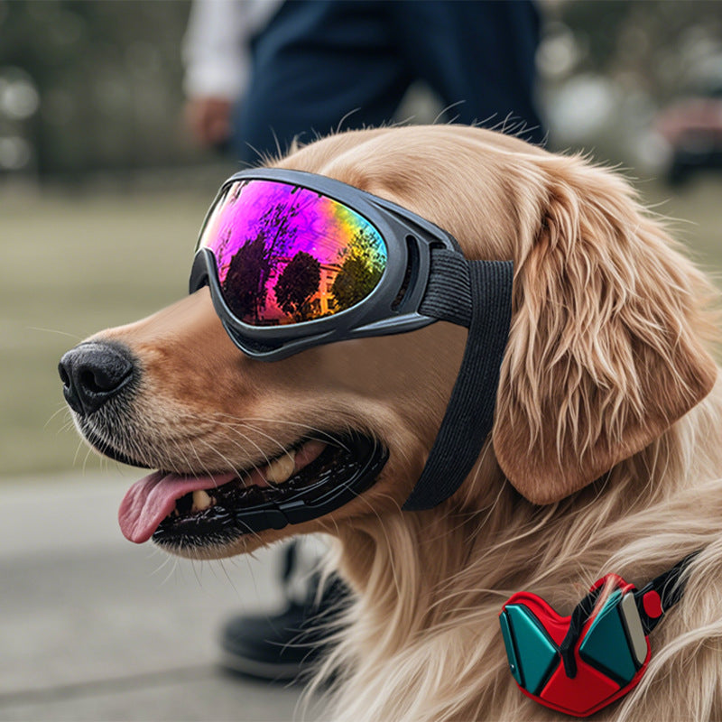 KFX-1274813 Dog Windproof Plastic Sunglasses with Colored Lenses - Casual Style, PVC Material