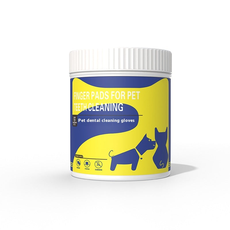 KFX-1275069 Pet Teeth Cleaning Finger Stall Wipes - 50 Non-Woven Cleaning Pads for Fresh Breath and Dental Care