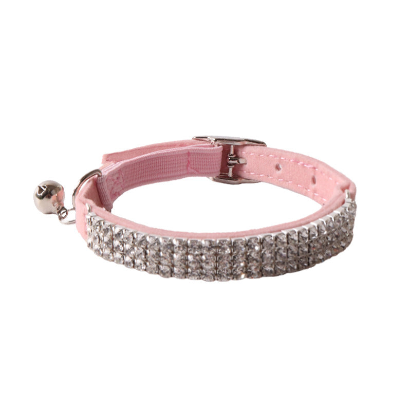 KFX-1275197 Pet Color Flannel Elastic Buckle Cat Collar - Pink, Black, Red, Blue, Purple, Dark Brown