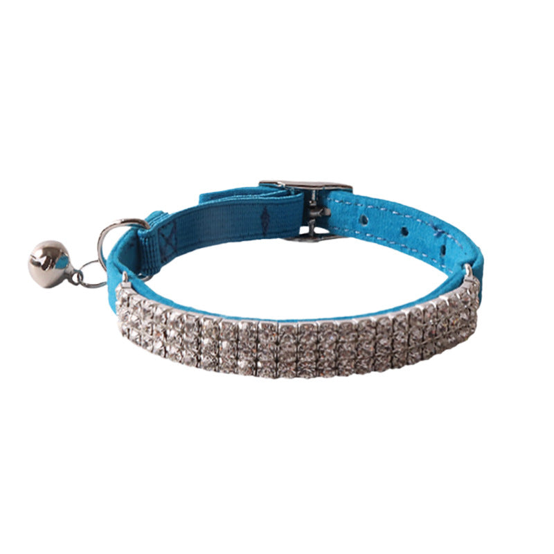 KFX-1275197 Pet Color Flannel Elastic Buckle Cat Collar - Pink, Black, Red, Blue, Purple, Dark Brown