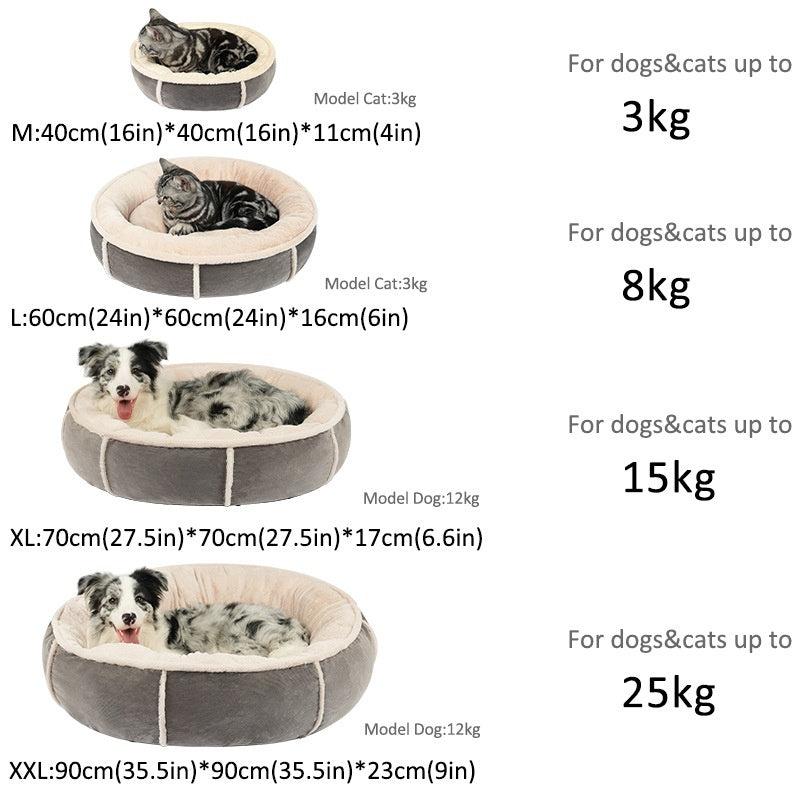 KFX-1277245 Universal Pet Bed for Small and Medium Dogs in Gray and Gray Blue, Round Nest Design